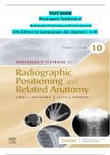 Test Bank for Bontragers Textbook of Radiographic Positioning and Related Anatomy 10th Edition by Lampignano ||Latest Edition || All Chapters 1-20