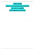 Test Bank for Inquiry into Physics 8th Edition by Ostdiek. All Chapters 1-12. Questions, Answers and Referencing in 454 Pages.