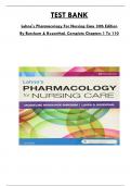 Test Bank For Lehne's Pharmacology For Nursing Care 10th Edition By Burchum & Rosenthal, Consists of 110 Complete Chapters, ISBN: 978-0323512275