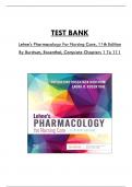 Test Bank For Lehne's Pharmacology For Nursing Care, 11th Edition By Burchum, Rosenthal, Consists of 111 Complete Chapters, ISBN: 978-0323825221