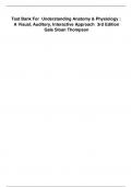 Test Bank for Understanding Anatomy and Physiology, Thompson, 3rd Edition (Thompson, 2020), Chapter 1-25 | All Chapters