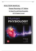 Solution Manual For Human Physiology 16th Edition By Stuart Fox; Krista Rompolski, All 20 Chapters Covered and Verified