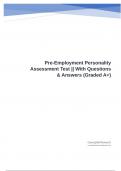 Pre-Employment Personality Assessment Test || With Questions & Answers (Graded A+)