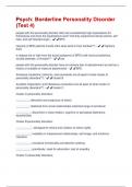 Psych: Borderline Personality Disorder (Test 4) Questions And Answers Already Graded A+