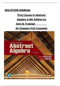 First Course in Abstract Algebra A 8th Edition by John B. Fraleigh  All Chapters Full Complete updates