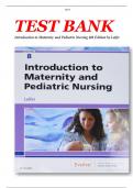 TEST BANK for Introduction to Maternity and Pediatric Nursing 8th Edition by Leifer .