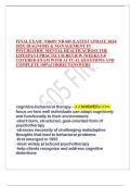 FINAL EXAM: NR605/ NR 605 (LATEST UPDATE 2024/ 2025) DIAGNOSIS & MANAGEMENT IN PSYCHIATRIC-MENTAL HEALTH ACROSS THE LIFESPAN I PRACTICUM REVIEW |WEEKS 5-8 COVERED EXAM WITH ACTUAL QUESTIONS AND COMPLETE 100%CORRECTANSWERS cognitive-behavioral therapy - AN