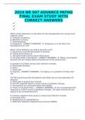 2024 NR 507 ADVANCE PATHO FINAL EXAM STUDY WITH CORRECT ANSWERS