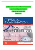 TEST BANK For Seidel's Guide to Physical Examination An Interprofessional Approach 10th Edition by Jane W. Ball, Joyce E. Dains, Chapters 1 - 26| Passing Score Guaranteed 100%