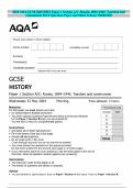 2024 AQA GCSE HISTORY Paper 1 Section A/C: Russia, 1894–1945: Tsardom and communism MAY Question Paper and Mark Scheme MERGED