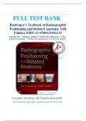 Test bank for Textbook of Radiographic Positioning and Related Anatomy 11th Edition by John Lampignano & Leslie E. Kendrick ISBN 9780323936132 | Complete Guide A+