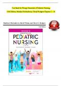 Wongs Essentials Of Pediatric Nursing 10th Edition Hockenberry Test Bank|  Chapter 1-31 | Passing Score Guaranteed 100%