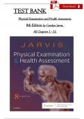 Test Bank for Physical Examination and Health Assessment 8th Edition by Carolyn Jarvis All chapters(1-32) Newest version 