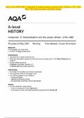 AQA A-level HISTORY Component 1F Industrialisation and the people: Britain, c1783–1885 MAY 2024 Question Paper and Mark Scheme