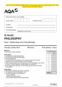 AQA A-LEVEL PHILOSOPHY Paper 1 Epistemology and moral philosophy MAY 2024 Question Paper and Mark Scheme