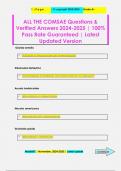 ALL THE COMSAE Questions &  Verified Answers 2024-2025 | 100%  Pass Rate Guaranteed | Latest  Updated Version