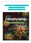 Test Bank for Porth's Pathophysiology Concepts of  Altered Health States 11th Edition  by Tommie L. Norris, Chapters 1 - 52