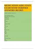 MEDICATION AIDE STATE EXAM WITH VERIFIED ANSWERS 202/2025