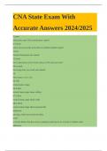 CNA State Exam With Accurate Answers 2024/2025