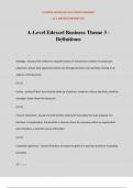 A-Level Edexcel Business Theme 3 - Definitions