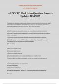 AAPC CPC Final Exam Questions Answers Updated 2024/2025