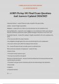 AORN Periop 101 Final Exam Questions And Answers Updated 2024/2025