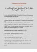 Army Board Exam Questions With Verified And Updated Answers