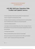 ASU BIO 340 Exam 3 Questions With Verified And Updated Answers