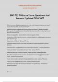 BIO 202 Midterm Exam Questions And Answers Updated 2024/2025