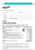 2024 AQA GCSE COMPUTER SCIENCE Paper 1 Computational thinking and programming skills – Python Question Paper and Mark Scheme MERGED