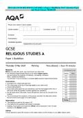 2024 AQA GCSE RELIGIOUS STUDIES A Paper 1 Buddhism MAY Question Paper and Mark Scheme MERGED