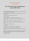 CLA 210 NCSU Exam 1 Questions and Answers 100% Pass.