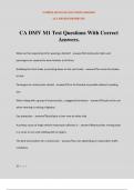 CA DMV M1 Test Questions With Correct Answers.