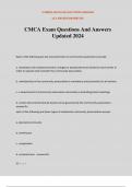 CMCA Exam Questions And Answers Updated 2024