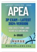 APEA 3P Exam 2024 – Over 200 Real Exam Questions and Verified Correct Answers (A+ Grade)