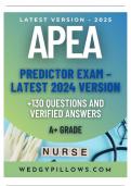 APEA Predictor Exam 2024 – Verified Guide with 130+ Real Exam Questions (A+ Grade)