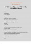 CSC205 Exam 2 Questions With Verified And Updated Answers.