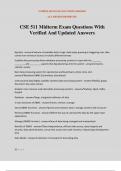 CSE 511 Midterm Exam Questions With Verified And Updated Answers