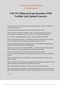 CSE 511 Midterm Exam Questions With Verified And Updated Answers