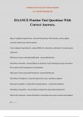 DAANCE Practice Test Questions With Correct Answers