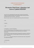 Divemaster Final Exam A Questions And Answers Updated 2024/2025