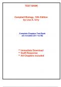 Test Bank for Campbell Biology, 12th Edition by Urry (All Chapters included)