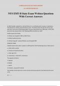 NYS EMT-B State Exam Written Questions With Correct Answers