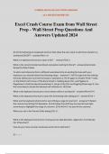 Excel Crash Course Exam from Wall Street Prep - Wall Street Prep Questions And Answers Updated 2024