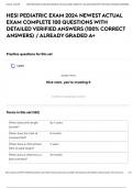 HESI PEDIATRIC EXAM 2024 NEWEST ACTUAL EXAM COMPLETE 100 QUESTIONS WITH DETAILED VERIFIED ANSWERS (100% CORRECT ANSWERS) / ALREADY GRADED A+