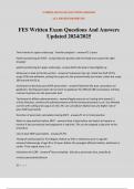 FES Written Exam Questions And Answers Updated 2024/2025