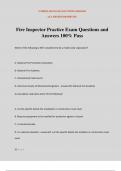 Fire Inspector Practice Exam Questions and Answers 100% Pass