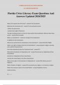 Florida Civics Literacy Exam Questions And Answers Updated 2024/2025