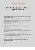 IHOP Host Test Questions And Answers Updated 2024/2025