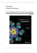 Test Bank - Fundamentals of Biochemistry, 6th Edition (Voet, 2024), Chapter 1-26, All Chapters ||Complete A+ Guide